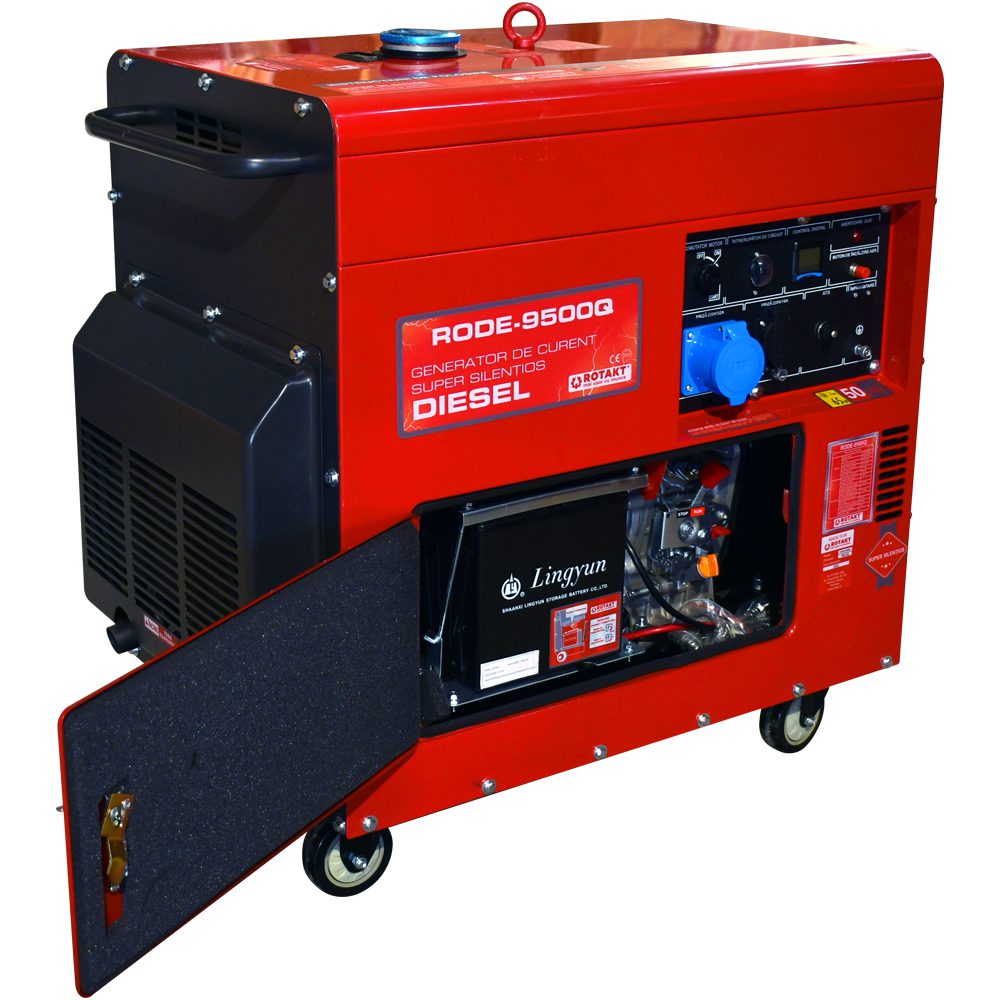 Generator DIESEL Rotakt RODE9500QT, Trifazat, AVR, Pornire electrica
