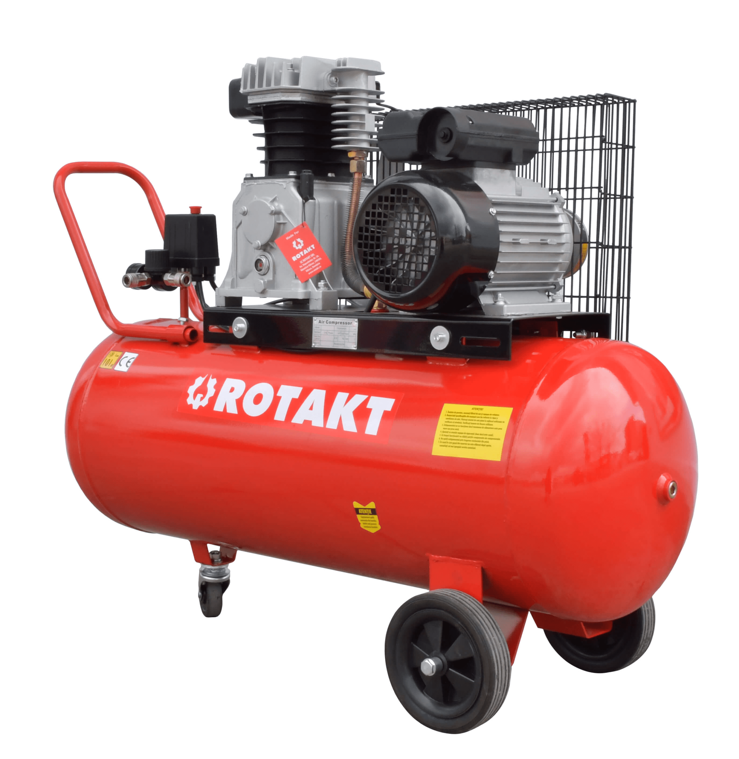 Cumpara Compresor Cu Piston Rotakt ROCP‑100‑10, Putere 2.2 kW, Presiune 10 bar, Debit 250 l/min, Capacitate 100 de la Mesterul Minune