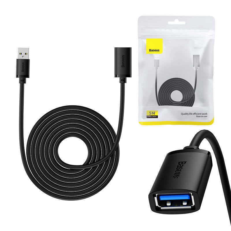 Cumpara acum Cablu prelungitor USB 3.0 Baseus de la M la F, seria AirJoy, 5 m (negru) de la Mesterul Minune