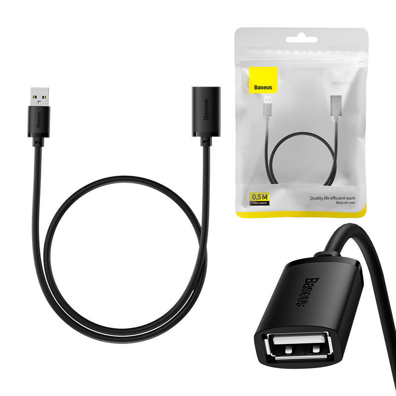 Cumpara acum Cablu prelungitor USB 2.0 Baseus de la M la F, seria AirJoy, 0,5 m (negru) de la Mesterul Minune