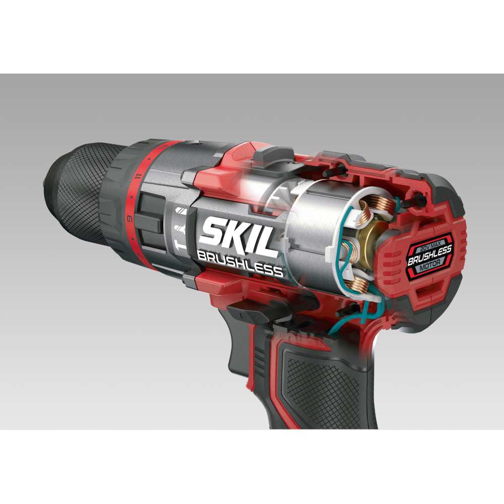 Masina de gaurit cu percutie 0-480/0-1800 rpm, SKIL 3070 HD, Brushless, 2x Accu, incarcator si geanta