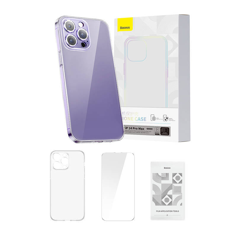 Cumpara acum Husă de protecție Baseus Crystal Clear pentru iPhone 14 Pro Max (transparent) + sticlă securizată + kit de curățare de la Mesterul Minune