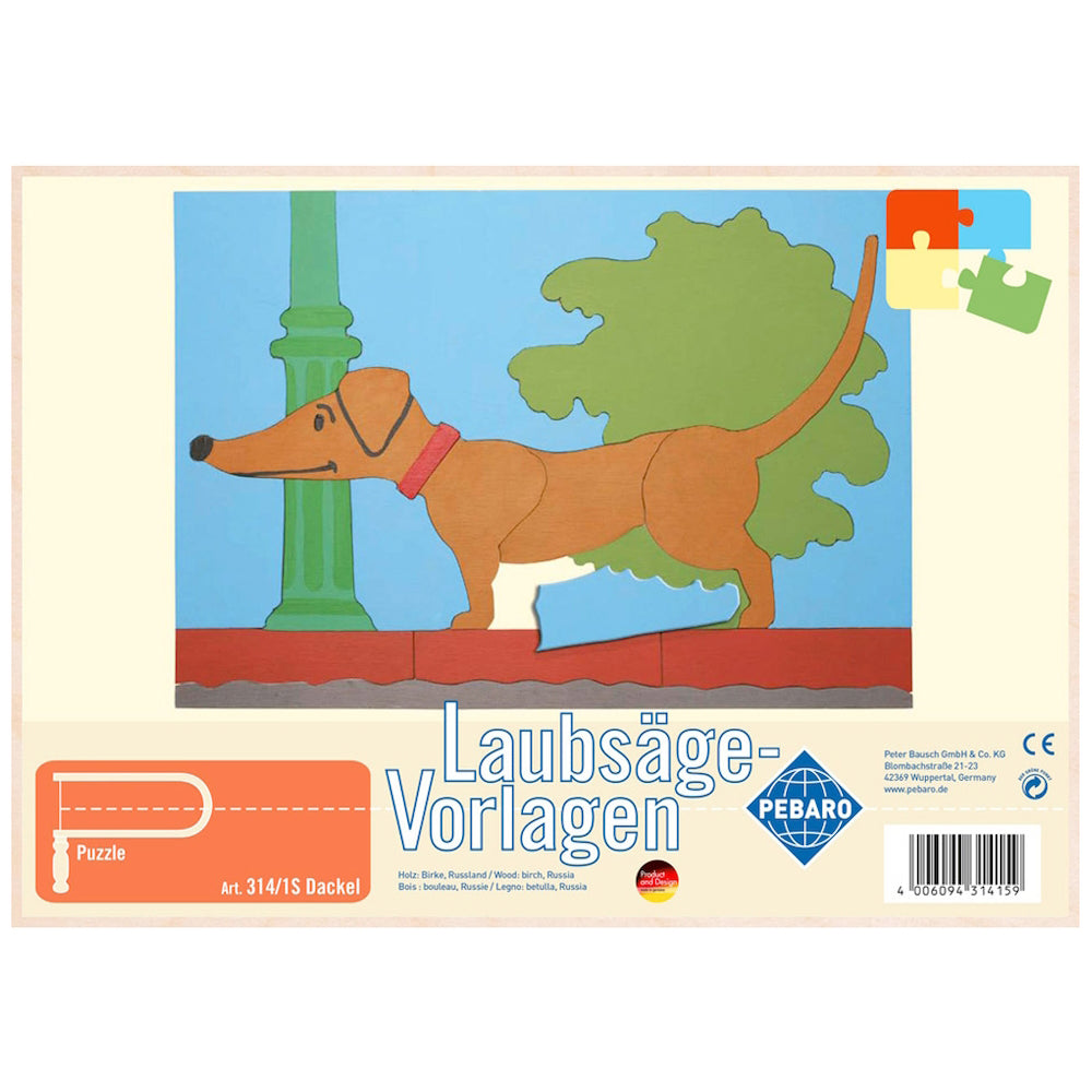 Cumpara acum Sablon din lemn, caine Dachshund, pentru traforaj, dimensiunea A4 de la Mesterul Minune