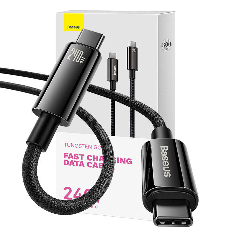 Cumpara acum Cablu USB-C la USB-C Baseus Tungsten Gold 240W 3m (negru) de la Mesterul Minune