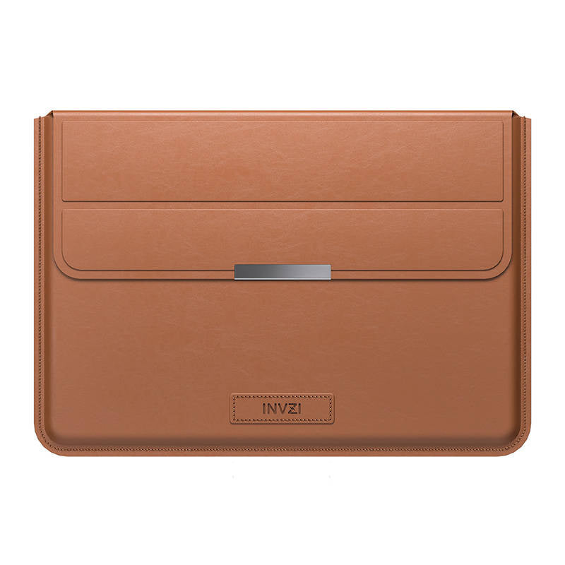 Cumpara acum Husă / capac din piele INVZI cu funcție stand pentru MacBook Pro/Air 15"/16" (maro) de la Mesterul Minune