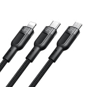Cumpara acum Cablu 3-in-1 USB la USB-C / Lightning / Micro USB, Mcdodo CA-0930, 6A, 1,2m (negru) de la Mesterul Minune