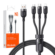 Cumpara acum Cablu 3-in-1 USB la USB-C / Lightning / Micro USB, Mcdodo CA-0930, 6A, 1,2m (negru) de la Mesterul Minune
