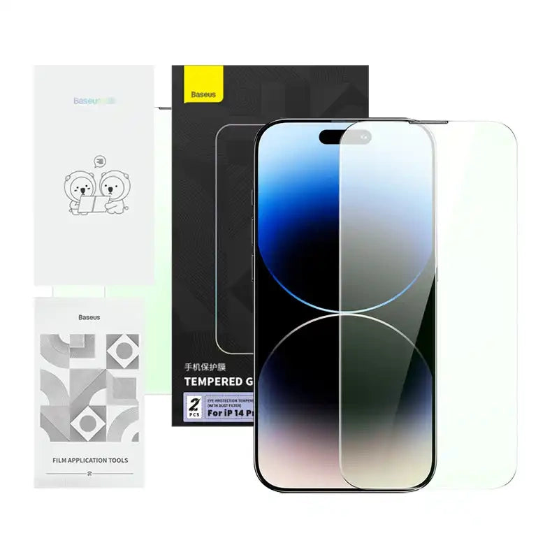 Cumpara acum Sticlă călită cu filtru de protecție pentru ochi Baseus Crystal Series iPhone 14 PRO de la Mesterul Minune