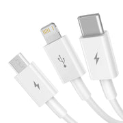 Cumpara acum Cablu încărcare rapidă USB la M+L+C Baseus Superior Data 3.5A 1m (alb) de la Mesterul Minune