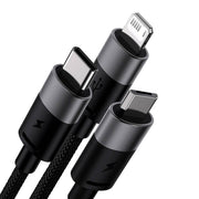 Cumpara acum Cablu încărcare rapidă USB la M+L+C Baseus StarSpeed 3,5A 0,6 m (negru) de la Mesterul Minune
