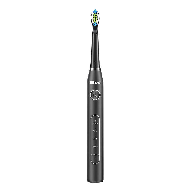 Cumpara acum Set de periuțe de dinți sonice cu vârfuri și 2 suporturi Bitvae D2+D2 (roz și negru) de la Mesterul Minune