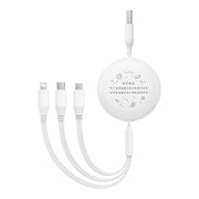 Cumpara acum 3-in-1 Baseus USB la USB-C, USB-M, cablu de încărcare Lightning 3.5A, 1.1m (alb) de la Mesterul Minune