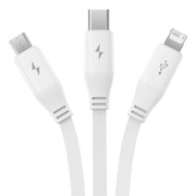 Cumpara acum 3-in-1 Baseus USB la USB-C, USB-M, cablu de încărcare Lightning 3.5A, 1.1m (alb) de la Mesterul Minune
