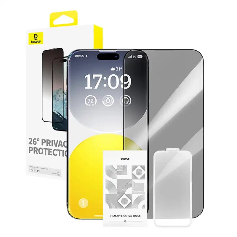 Cumpara acum Folie Sticlă filtru privacy Baseus Diamond Series pentru iPhone 15 de la Mesterul Minune