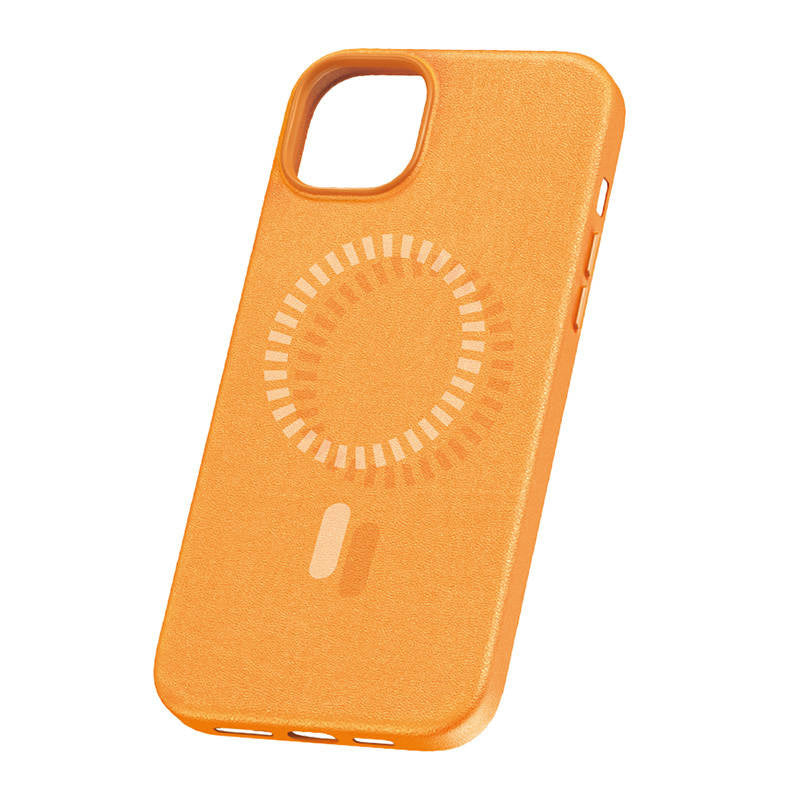 Cumpara acum Magnetic Phone Case for iPhone 15 Baseus Fauxther Series (Orange) de la Mesterul Minune