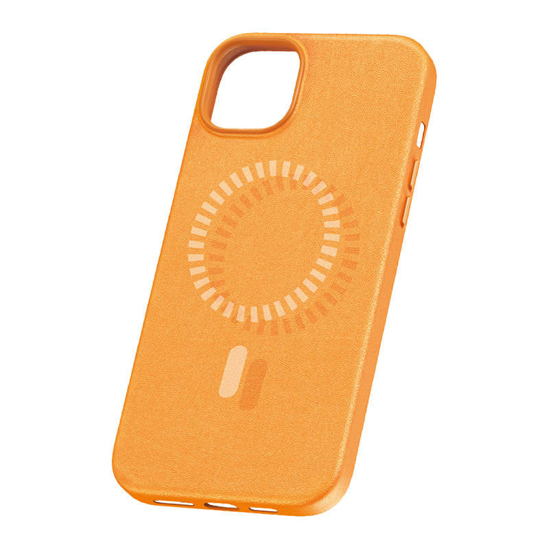 Cumpara acum Magnetic Phone Case for iPhone 15 Pro Baseus Fauxther Series (Orange) de la Mesterul Minune