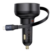 Cumpara acum Încărcător de mașină Baseus Enjoyment Pro cu cablu Lightning + USB-C, 55W (negru) de la Mesterul Minune