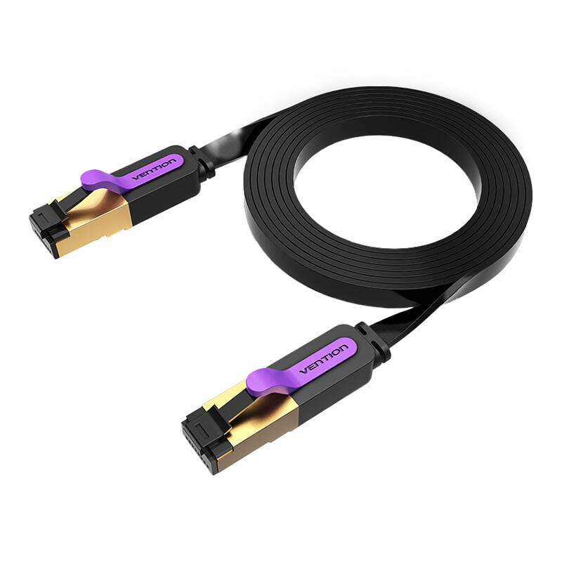 Cumpara acum Cablu de rețea plat UTP CAT7 Vention ICABK RJ45 Ethernet 10Gbps 8m negru de la Mesterul Minune
