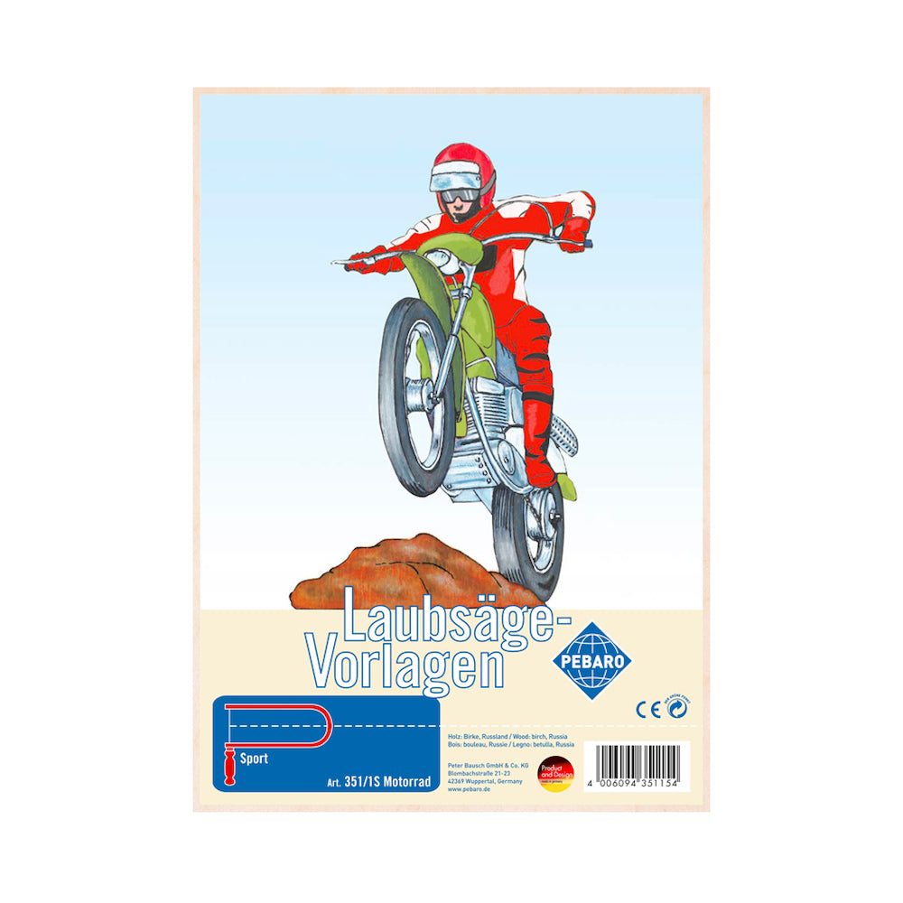 Cumpara acum Sablon din lemn, motocicleta, pentru traforaj, dimensiunea A4, Pebaro de la Mesterul Minune