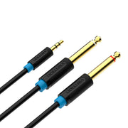 Cumpara acum Cablu audio de la 3,5 mm TRS la 2 x 6,35 mm Vention BACBF 1m (negru) de la Mesterul Minune