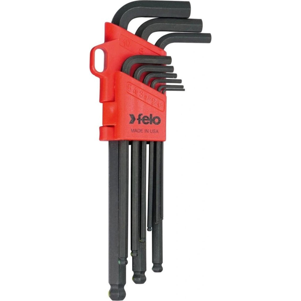 Felo 35590901, Set 9 chei L HEX, lungi, cap cu bila, ProHold, HEX 1.5-10.0mm