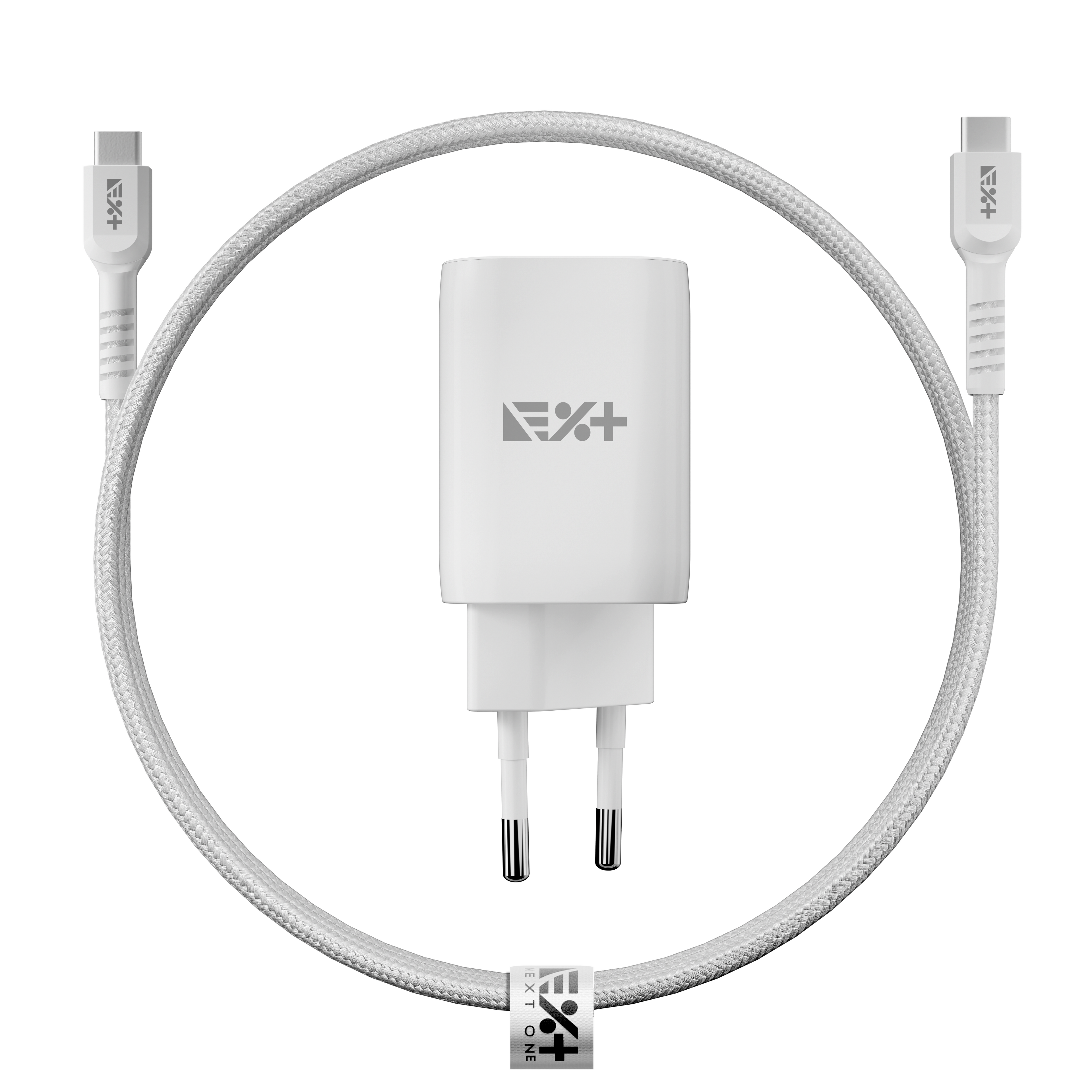 Cumpara Adaptor de priza NEXT ONE Dual GAN 35W + cablu de incarcare USB-C de la Mesterul Minune