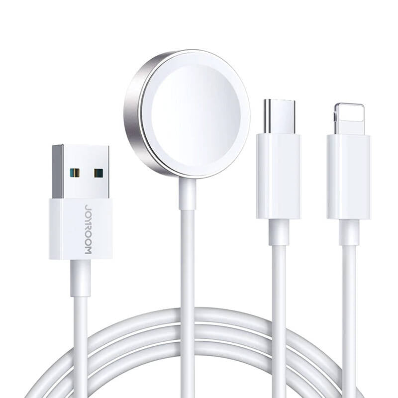 Cumpara acum Apple Watch Magnetic Charger Joyroom S-IW008 Lightning + USB-C 5V 1.2m (White) de la Mesterul Minune