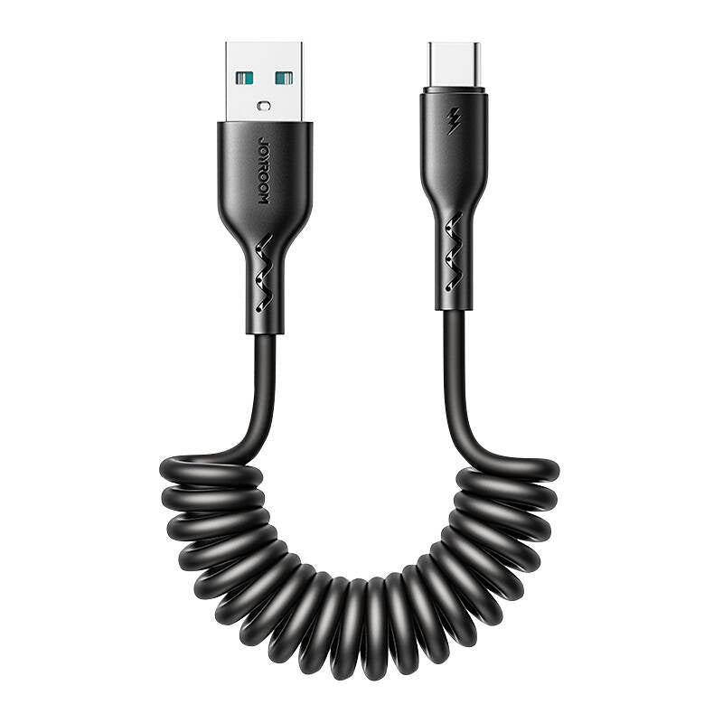 Cumpara acum Cablu de încărcare rapidă pentru mașină Joyroom USB-A la Type-C Easy-Travel Series 3A 1,5 m, spiralat (negru) de la Mesterul Minune