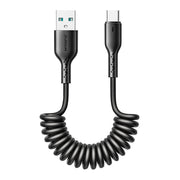 Cumpara acum Cablu de încărcare rapidă pentru mașină Joyroom USB-A la Type-C Easy-Travel Series 3A 1,5 m, spiralat (negru) de la Mesterul Minune