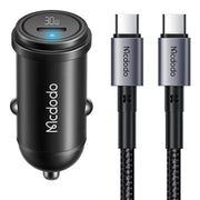 Cumpara acum Încărcător auto McDodo CC-7493 65W cu cablu Mini USB-C alb cu cip E-mark 1m 100W (negru) de la Mesterul Minune