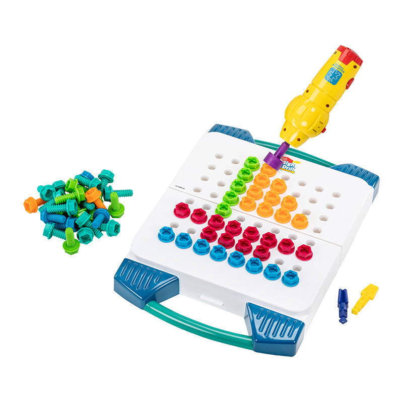 Cumpara acum Mașină de găurit și șurubelniță de jucărie cu kit de construcție în cutia Learning Resources EI-4117 de la Mesterul Minune