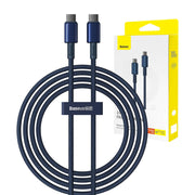 Cumpara acum Cablu USB-C do USB-C Baseus Tungsten Gold, 100W, 2m (niebieski) de la Mesterul Minune