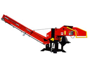Tocator de crengi REMET R-100 PTO, cu banda de transportare, ∅ max. 80 mm