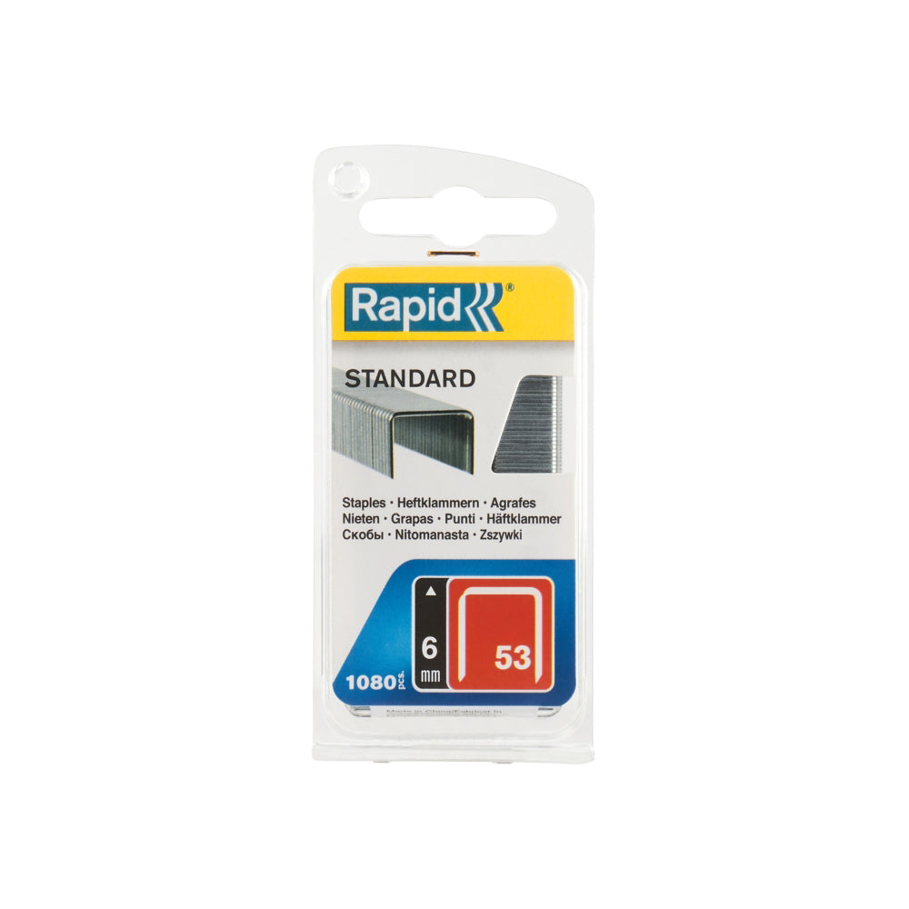 Rapid 40109560, set de 1060 de capse din sarma fina galvanizata No. 53, 6 mm