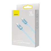 Cumpara acum Cablu USB-C la iP Baseus Crystal Shine, 20W, 1.2m (albastru) de la Mesterul Minune