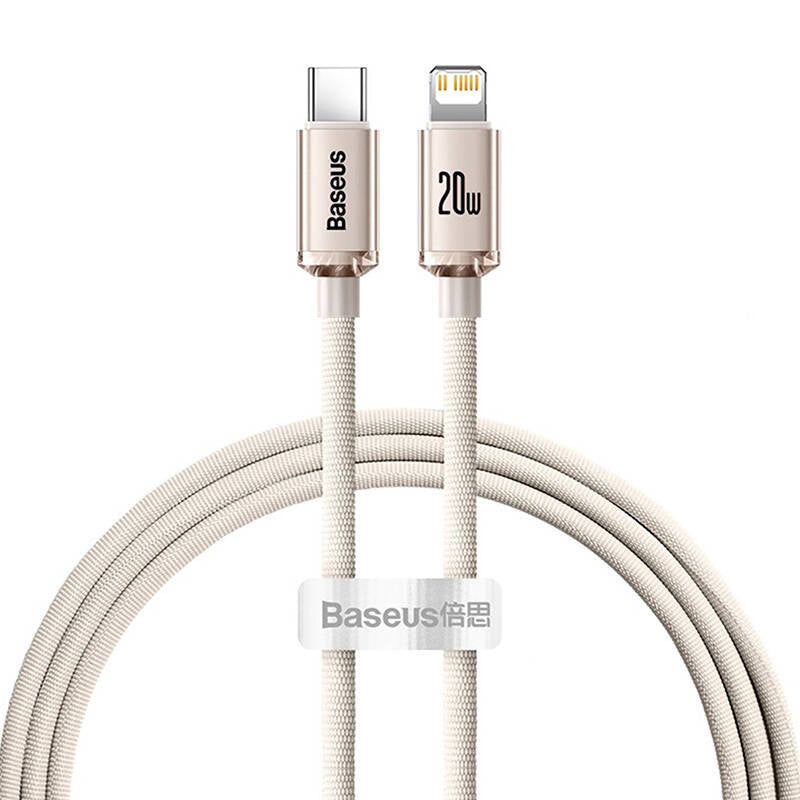 Cumpara acum Baseus Crystal Shine USB-C la iP cablu, 20W, 1.2m (roz) de la Mesterul Minune