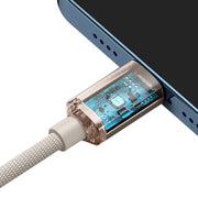 Cumpara acum Baseus Crystal Shine USB-C la iP cablu, 20W, 2m (roz) de la Mesterul Minune