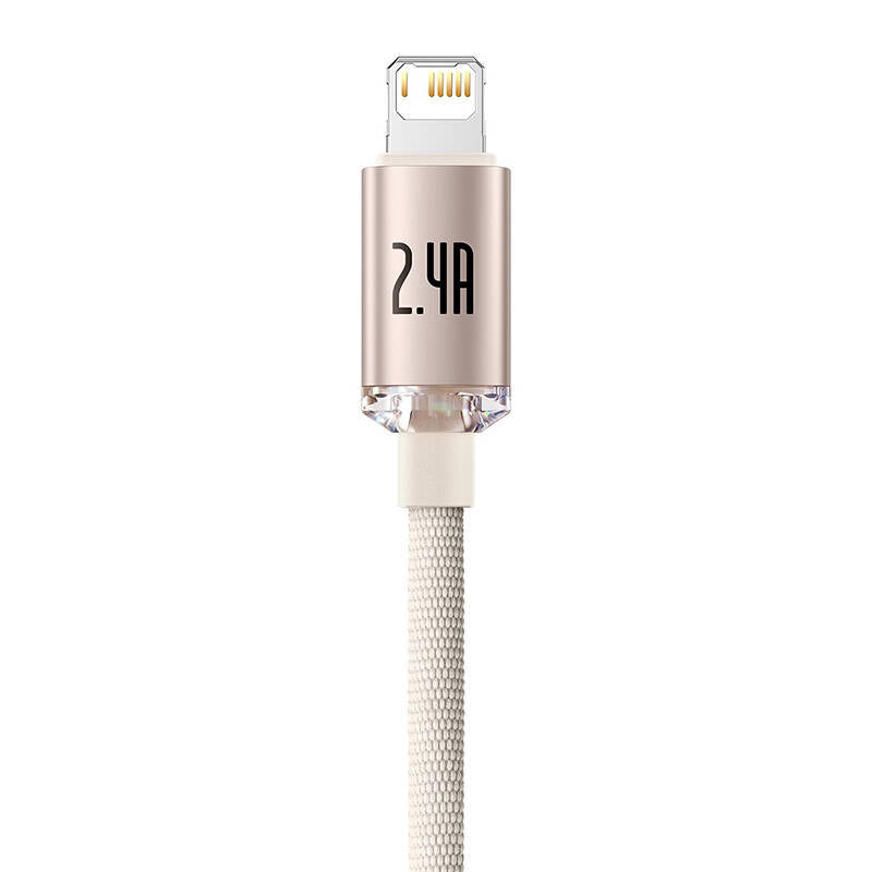 Cumpara acum Cablu USB la iP Baseus Crystal Shine, 2.4A, 1.2m (roz) de la Mesterul Minune