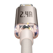 Cumpara acum Cablu USB la iP Baseus Crystal Shine, 2.4A, 1.2m (roz) de la Mesterul Minune