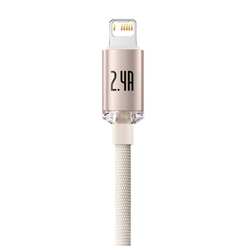 Cumpara acum Cablu USB la iP Baseus Crystal Shine, 2.4A, 2m (roz) de la Mesterul Minune