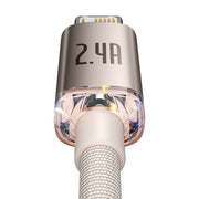Cumpara acum Cablu USB la iP Baseus Crystal Shine, 2.4A, 2m (roz) de la Mesterul Minune