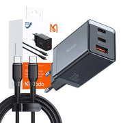Cumpara acum Încărcător de rețea GaN Mcdodo CH-1543, 2x USB-C, 1x USB, 67W + cablu USB-C la USB-C 2m (negru) de la Mesterul Minune