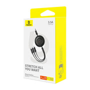Cumpara acum Cablu de încărcare rapidă 3in1 Baseus Free2Draw, USB la micro USB+USB-C+Lightning, 3.5A, 1.1m (negru) de la Mesterul Minune