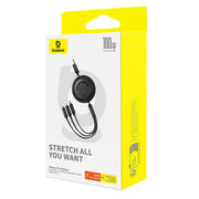 Cumpara acum Cablu 3 în 1 Baseus Free2Draw USB către M+L+C 100W, 1,1 m (negru) de la Mesterul Minune