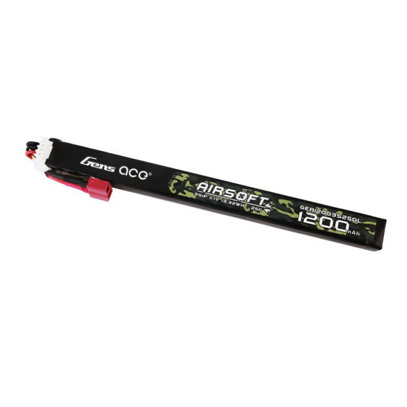 Cumpara acum Gens Ace 25C 1200mAh 3S1P 11.1V Airsoft Gun Lipo baterie cu T Plug dimensiune lungă de la Mesterul Minune