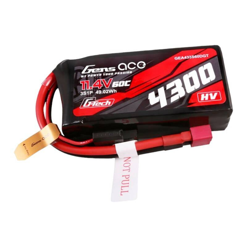 Cumpara acum Baterie Lipo Gens ace G-Tech 4300mAh 3S1P 11.4V 60C cu T-plug de la Mesterul Minune