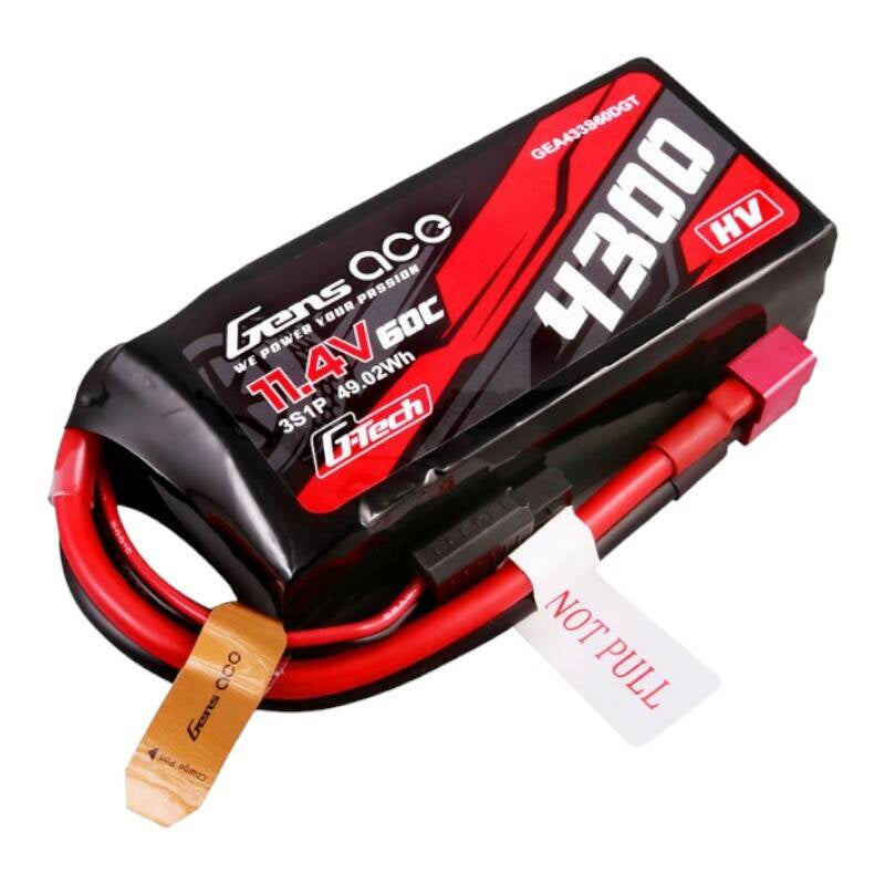 Cumpara acum Baterie Lipo Gens ace G-Tech 4300mAh 3S1P 11.4V 60C cu T-plug de la Mesterul Minune