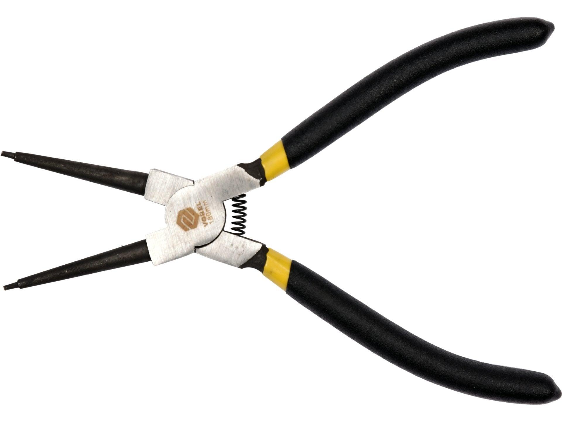 CLEȘTE SEGER PENTRU INELE DE SIGURANȚĂ VÂRF DREPT 180MM VOREL 43057