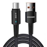 Cumpara acum Cablu USB la USB-C, Essager, EXCT-CGA01, 66W, 2m (negru) de la Mesterul Minune