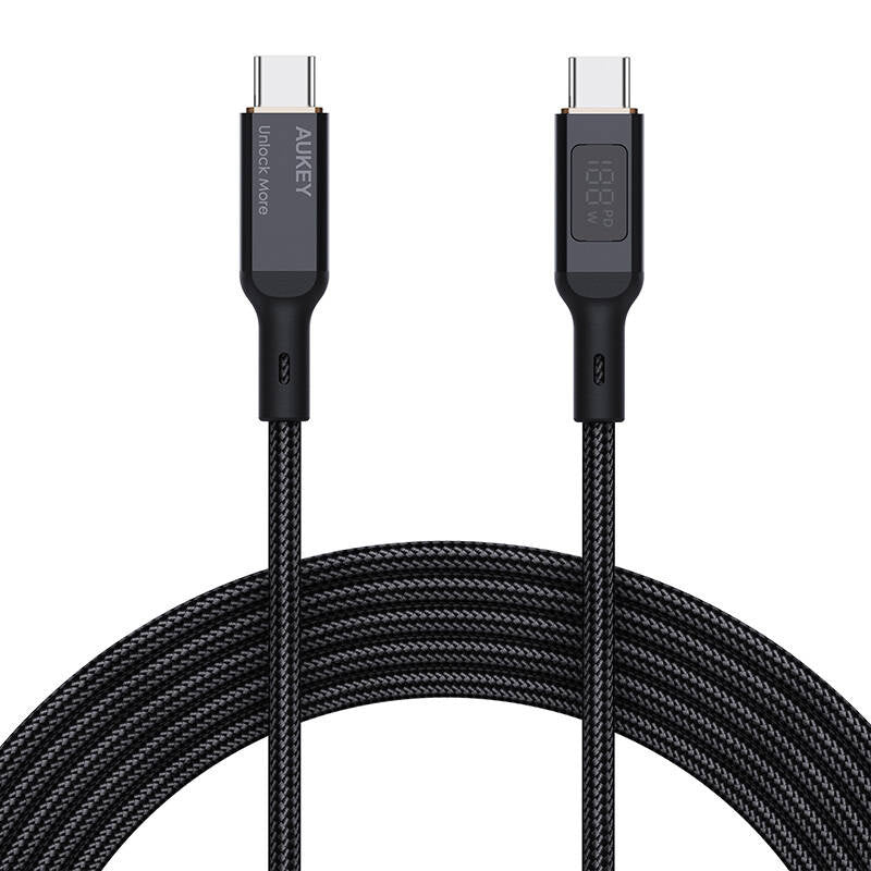 Cumpara acum Cablu USB-C la USB-C Aukey CB-MCC102, 100W, 1.8m (negru) de la Mesterul Minune